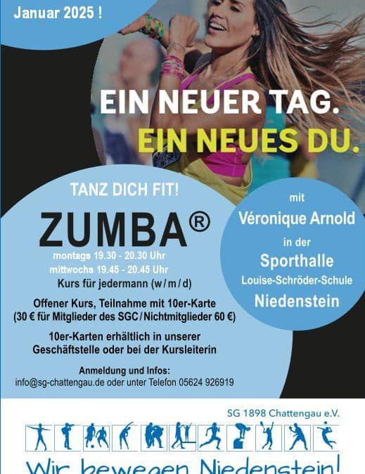 Neue Zumba Kurse ab Januar 2025